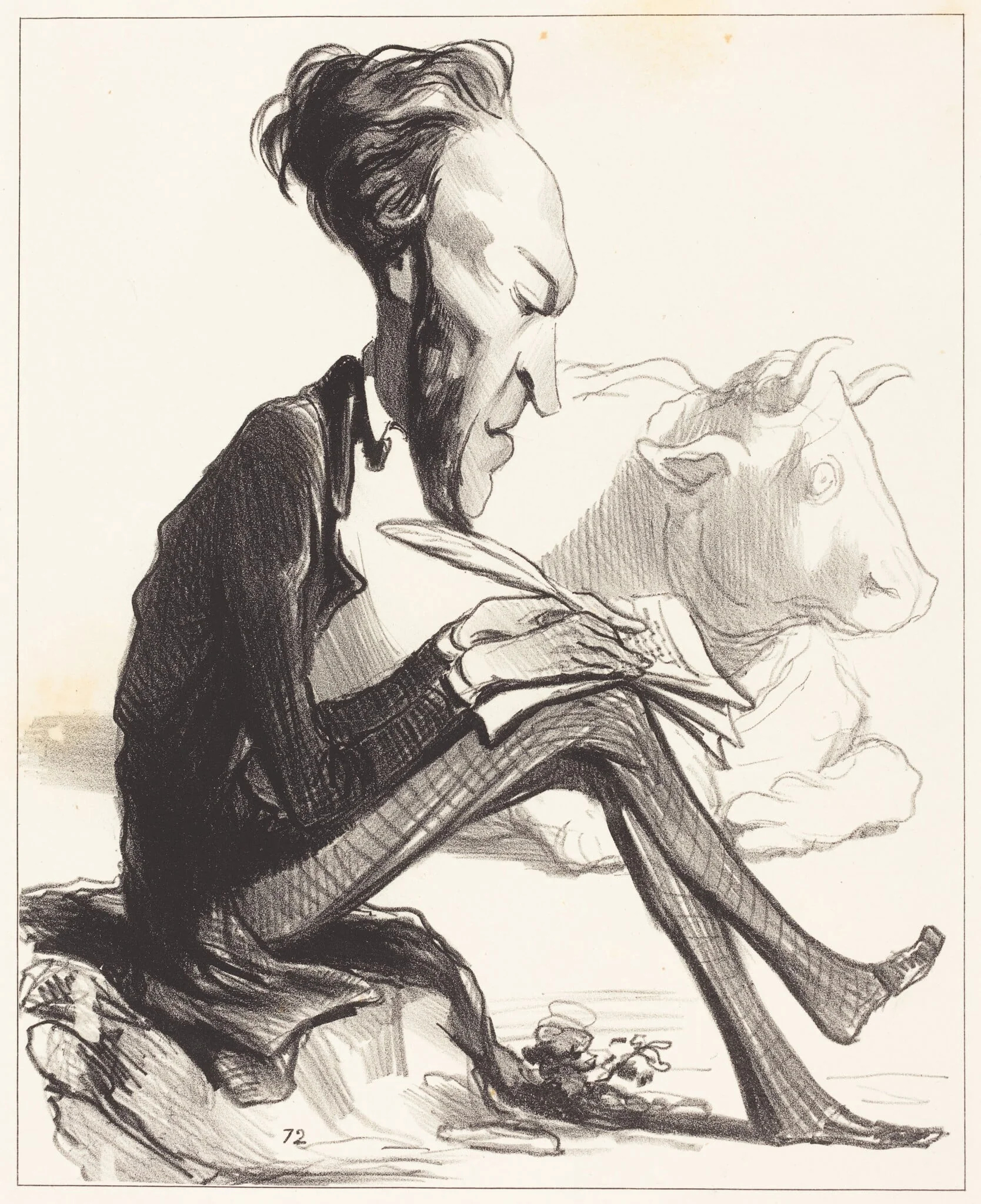 Ph. Auguste Demesmay, by Honoré Daumier, ink, 1849