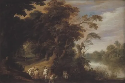 Wooded Landscape with Bathing Nymps