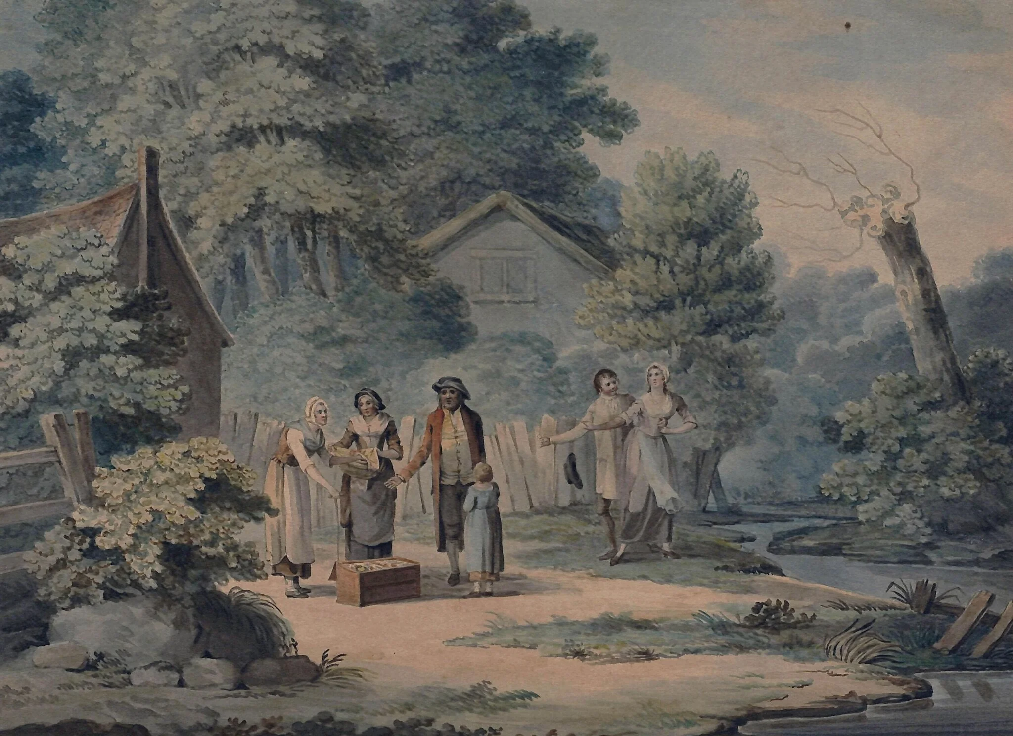Villagers and Jew Pedlar, by George Turner, watercolor, 1782