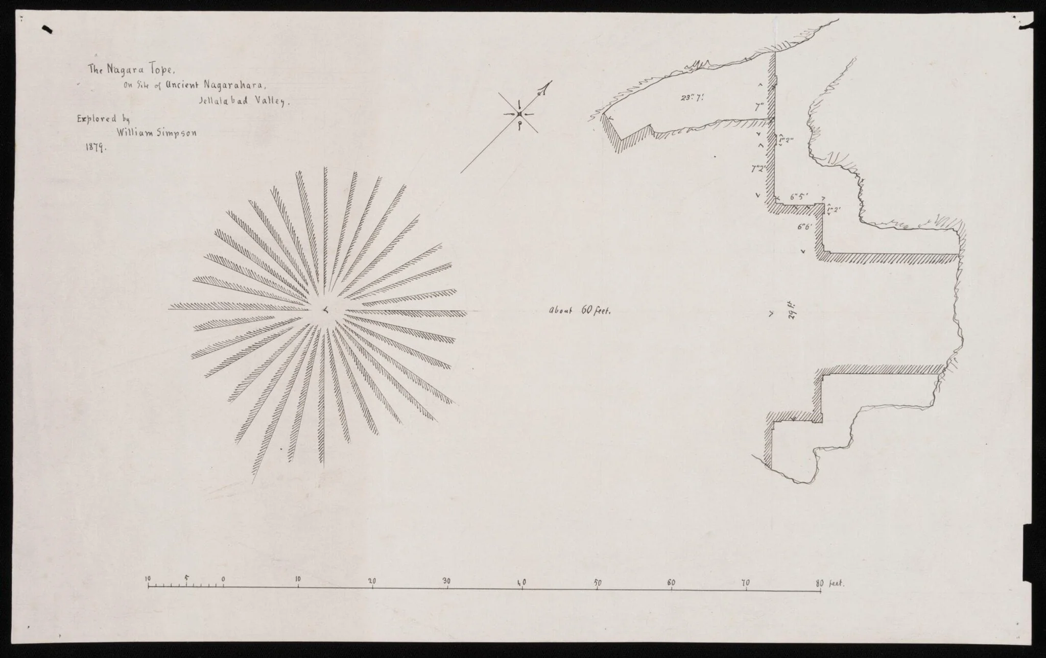 The Nagara Tope, on site of ancient Nagarahara, Jellalabad Valley, by William R.I. F.R.G.S. Simpson, 1879