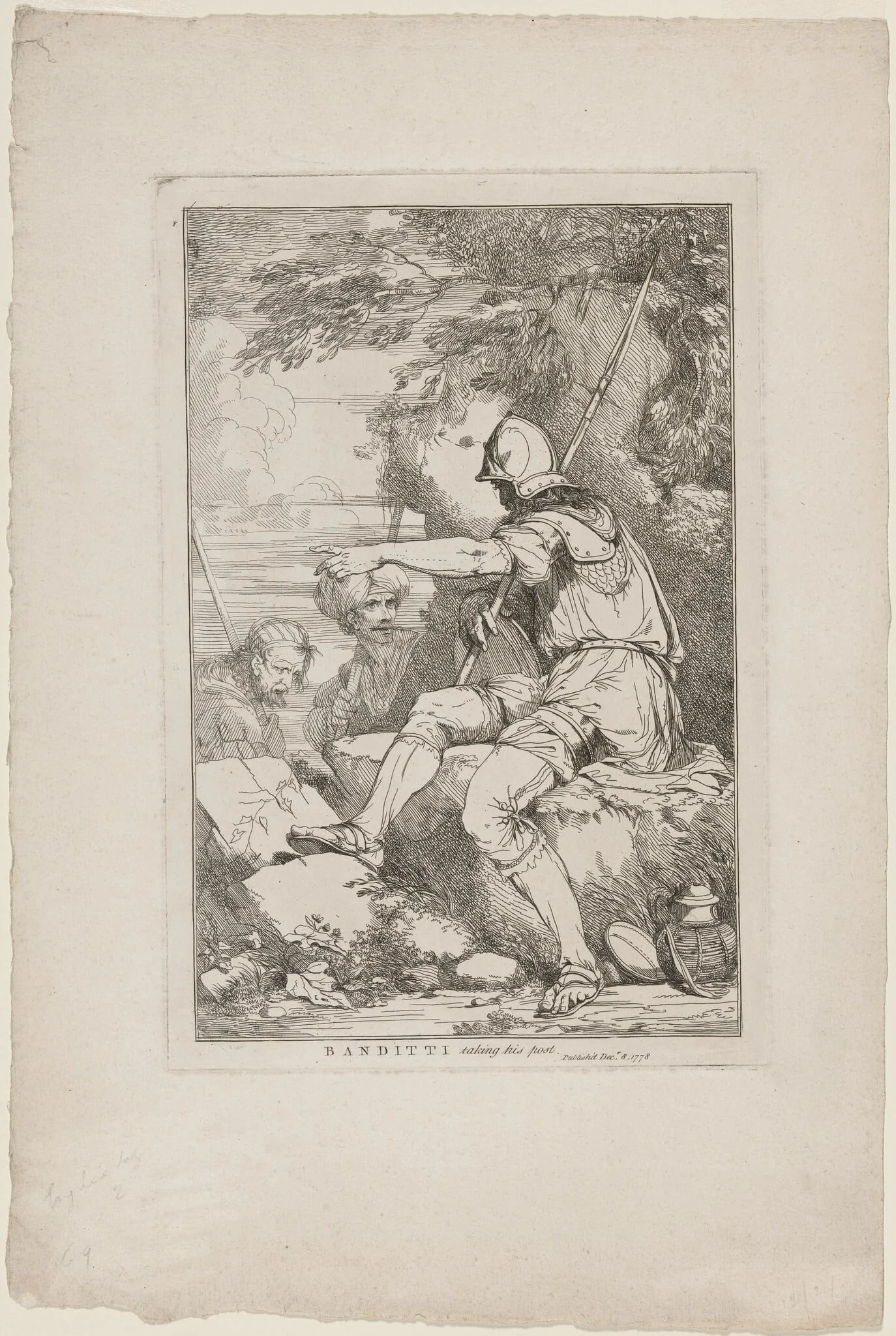 Banditti Taking His Post, by John Hamilton Mortimer, ink, 1778