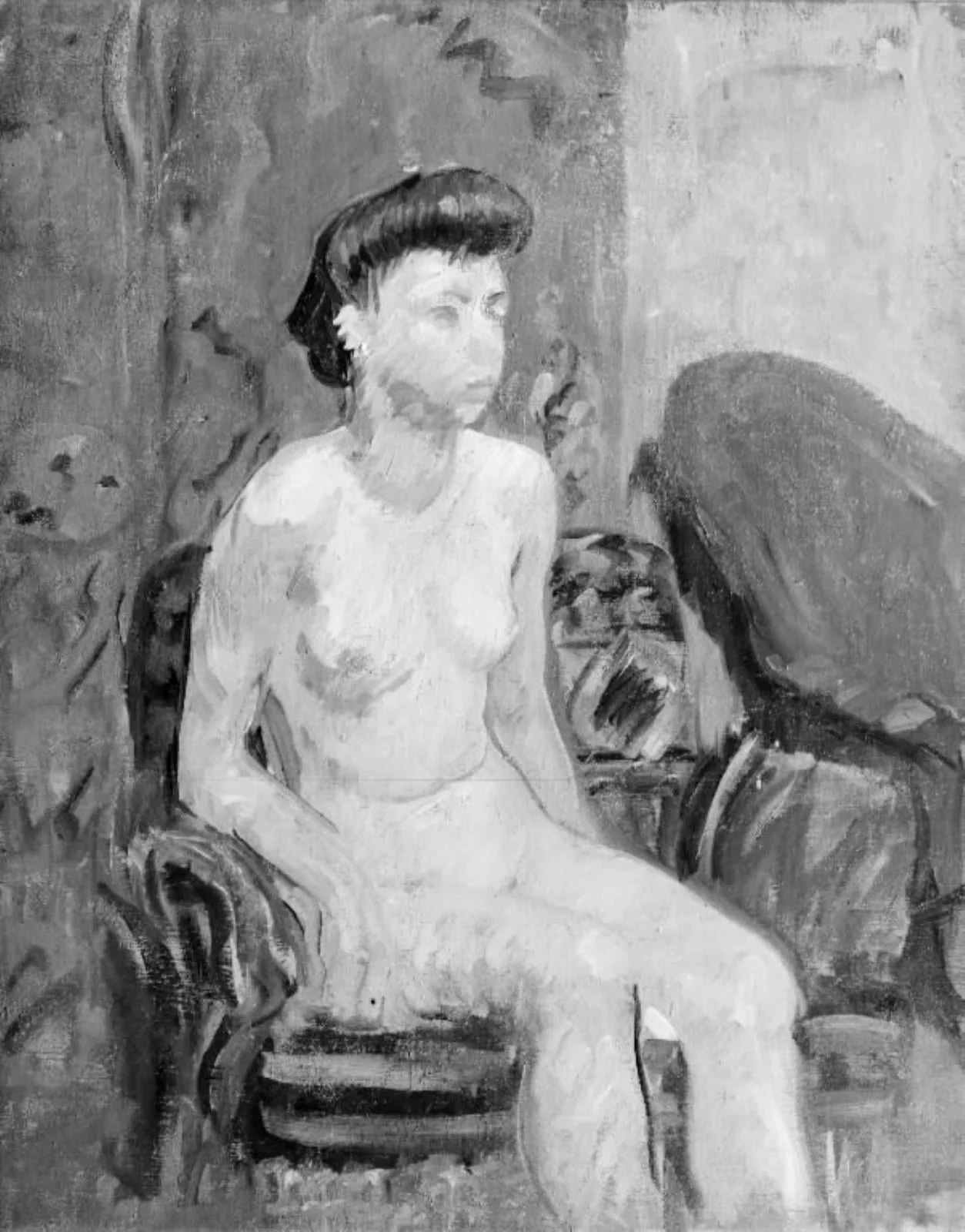 Seated Female Nude, by Unknown, 1908