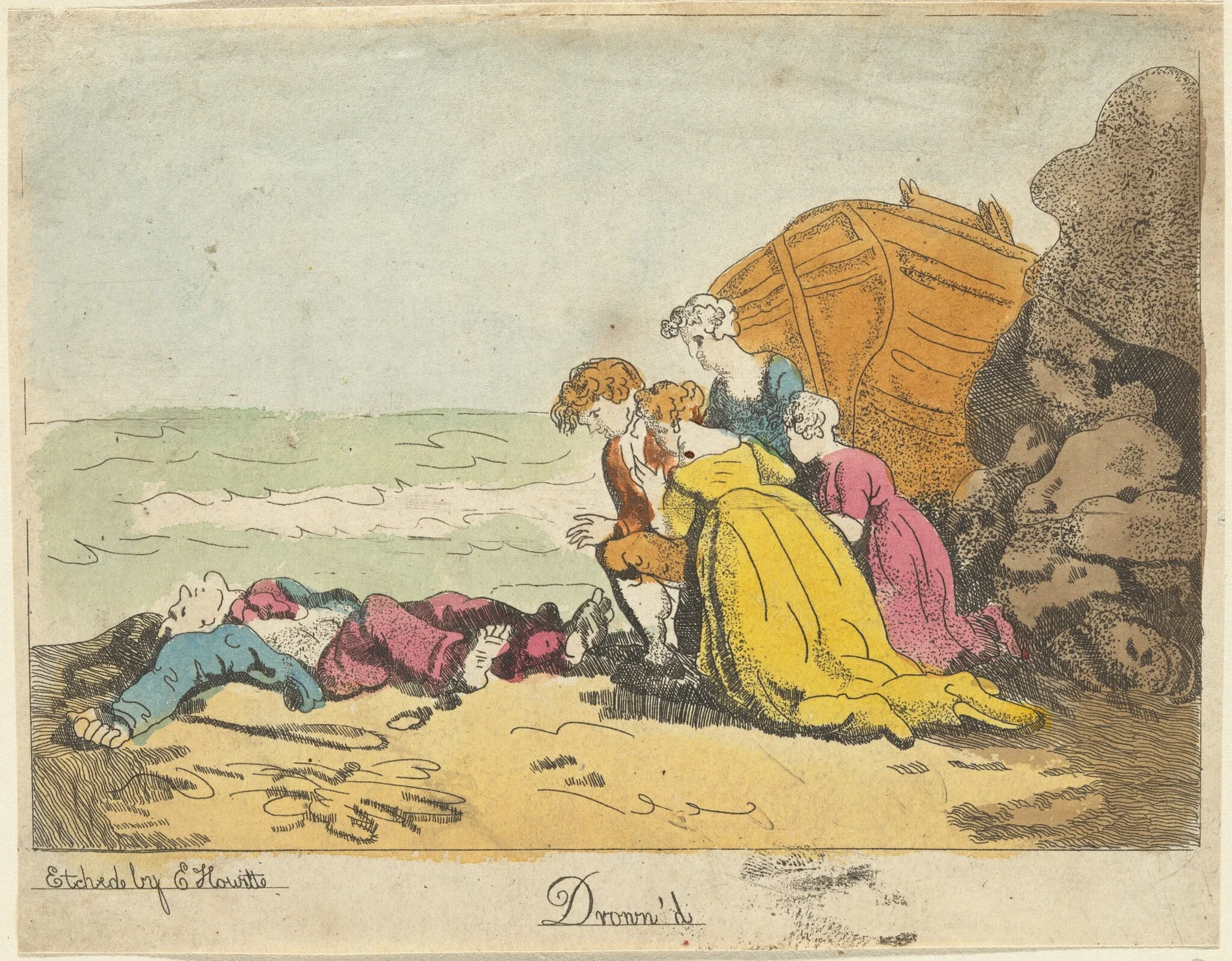 Drown'd, by Elizabeth Howitt, ink, 1808
