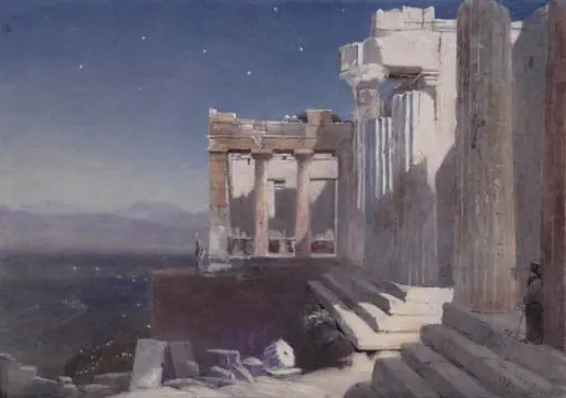 The Propylaea on the Acropolis - Moonlight