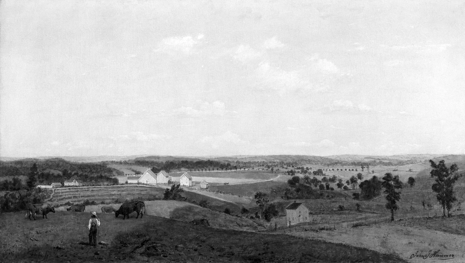 A Peaceful Day in the Mohawk Valley, by John J. Hammer, oil, 1884