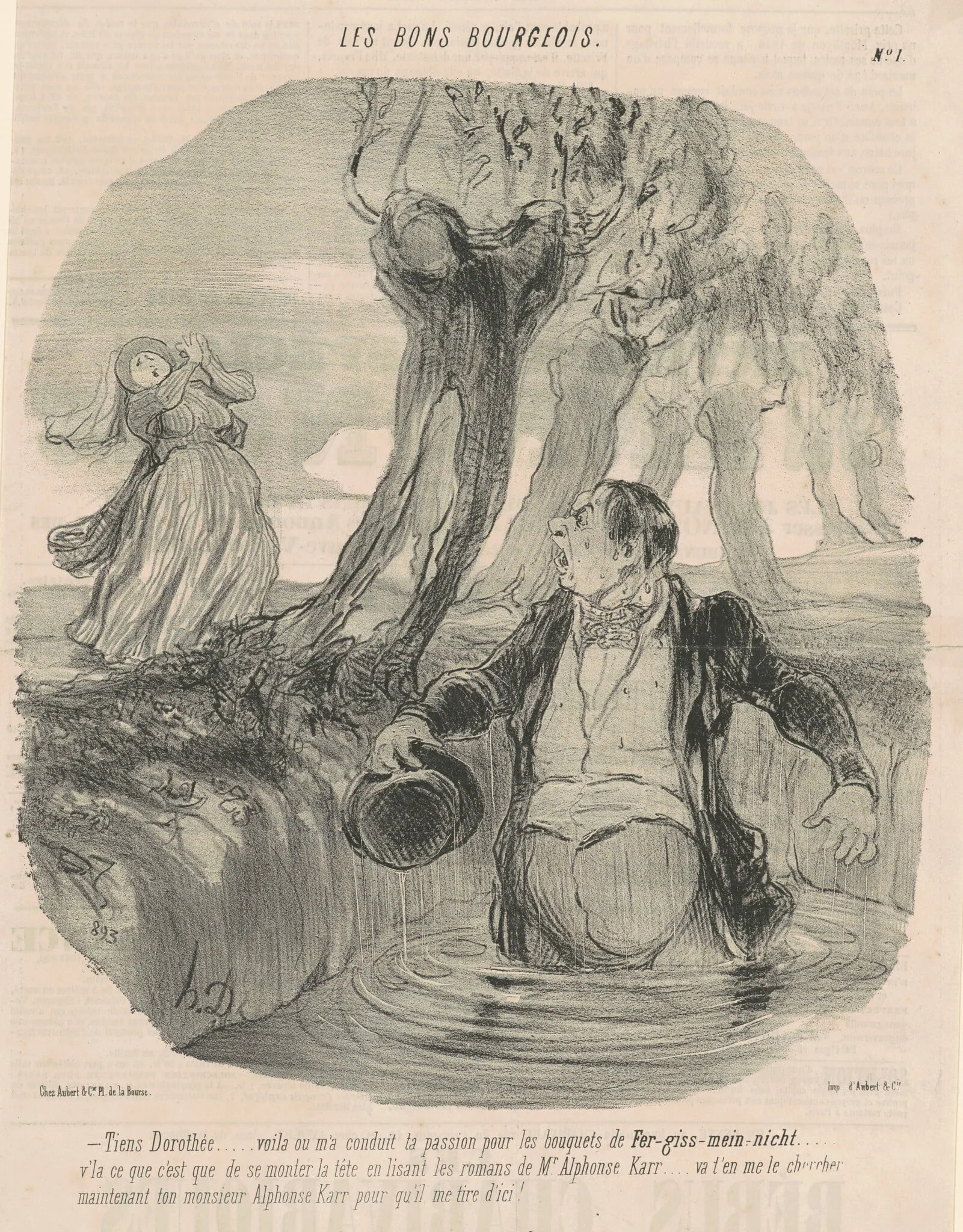 Tiens Dorothée ... Voila où m'a conduit ..., by Honoré Daumier, ink, 1846