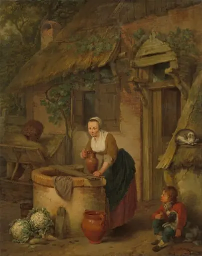 Woman Drawing Water from a Well