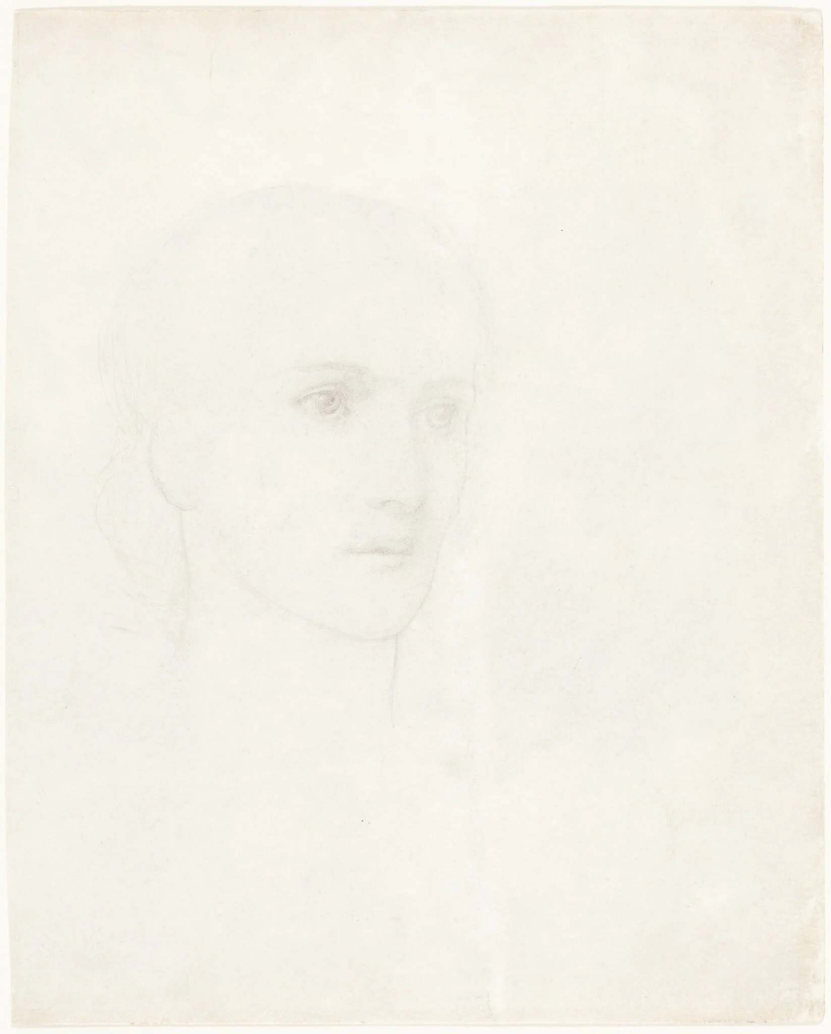 Head of a Woman, by Thomas Melhuis Strudwick, graphite, 1866