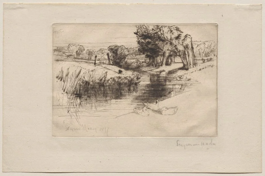 A Backwater, by Francis Seymour Haden, 1877