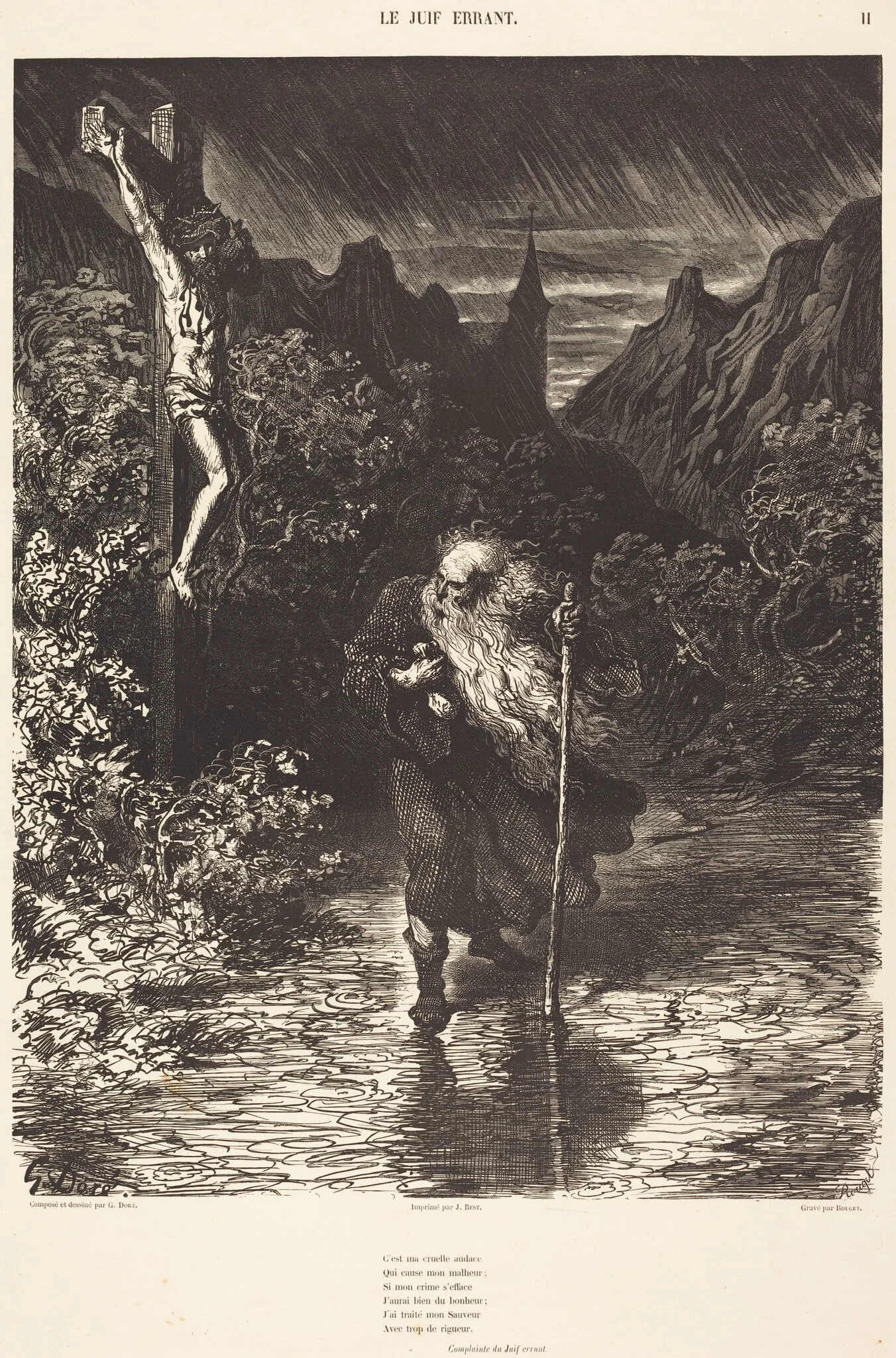 Le Juif Errant, by Georges Rouget, ink, 1856