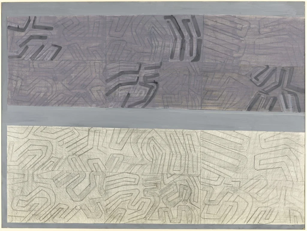 Untitled, by Chryssa (Vardea-Mavromichali), graphite, 1970