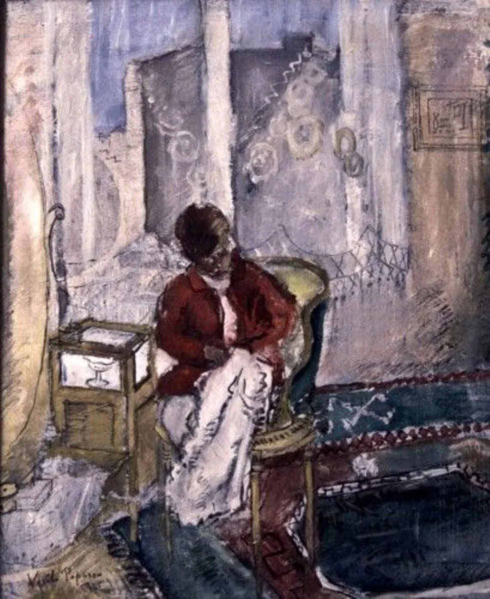 Fetiță în interior, by Vasile Popescu, unspecified, 1935
