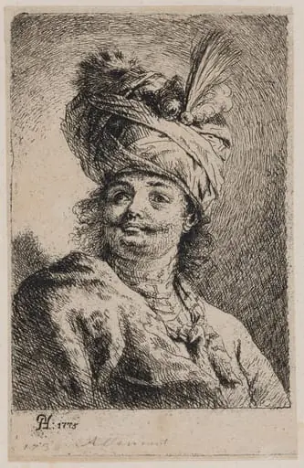 Oriental with a Turban, Three-Quarter View