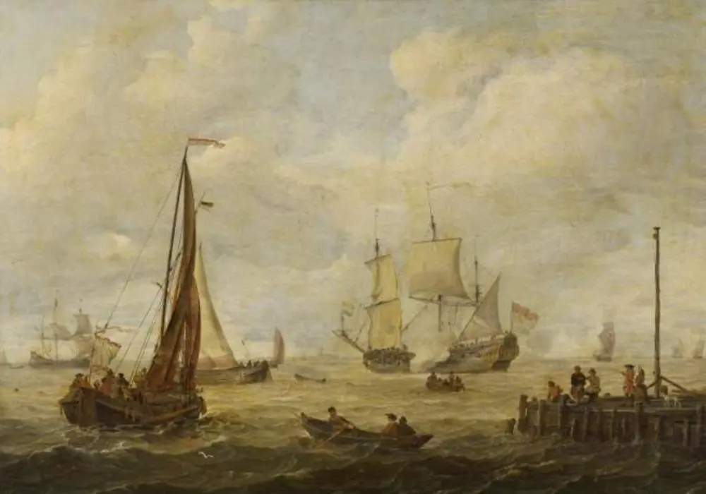 Sea-piece with a Dutch man-of-war