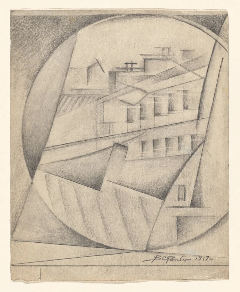 Untitled, by Georgii Stenberg Vladimir Stenberg, graphite, 1917