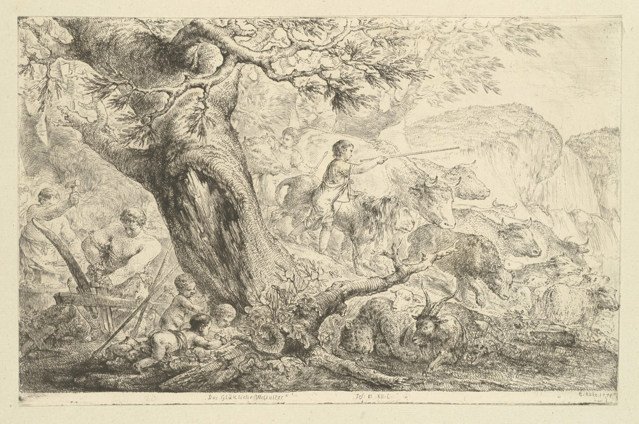 Das glückliche Weltalter (The Happy New Age), by Bernhard Rode, ink, 1778