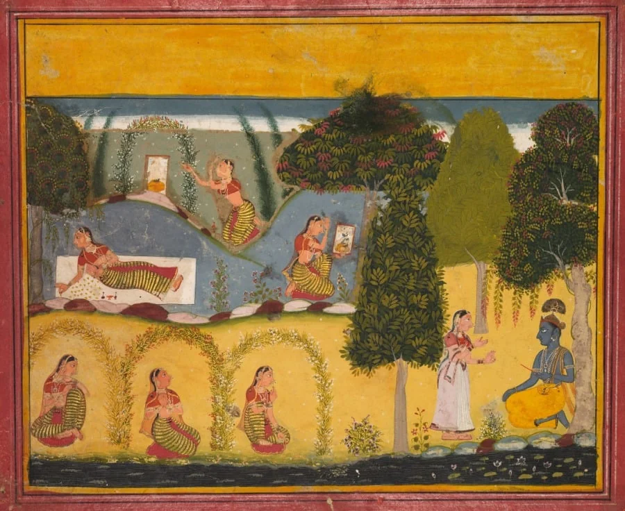 Radha Awaiting Reconciliation with Krishna, from a Gita Govinda of Jayadeva, by Unknown, unspecified, 1680