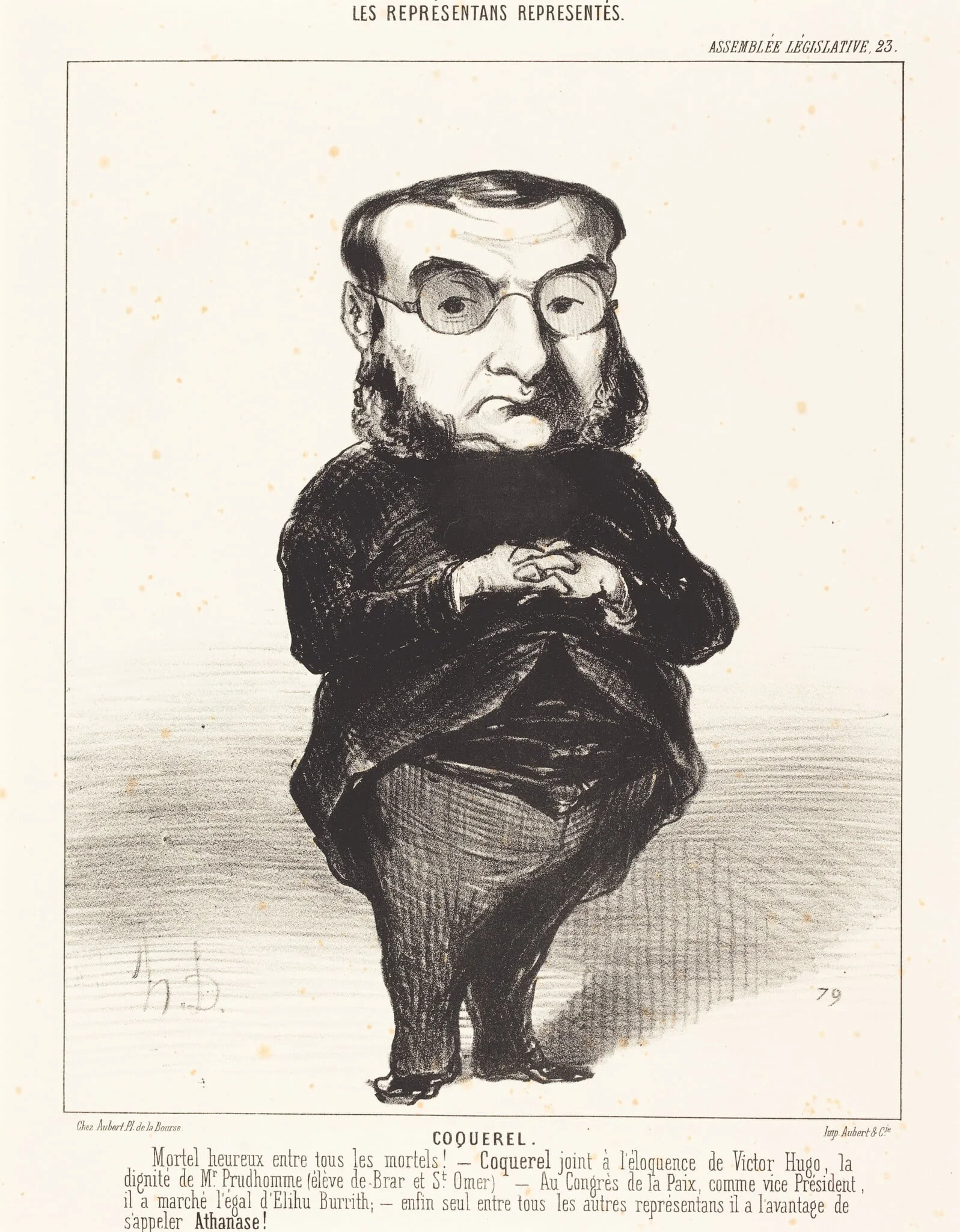 Ath. L. Charles Coquerel, by Honoré Daumier, ink, 1849