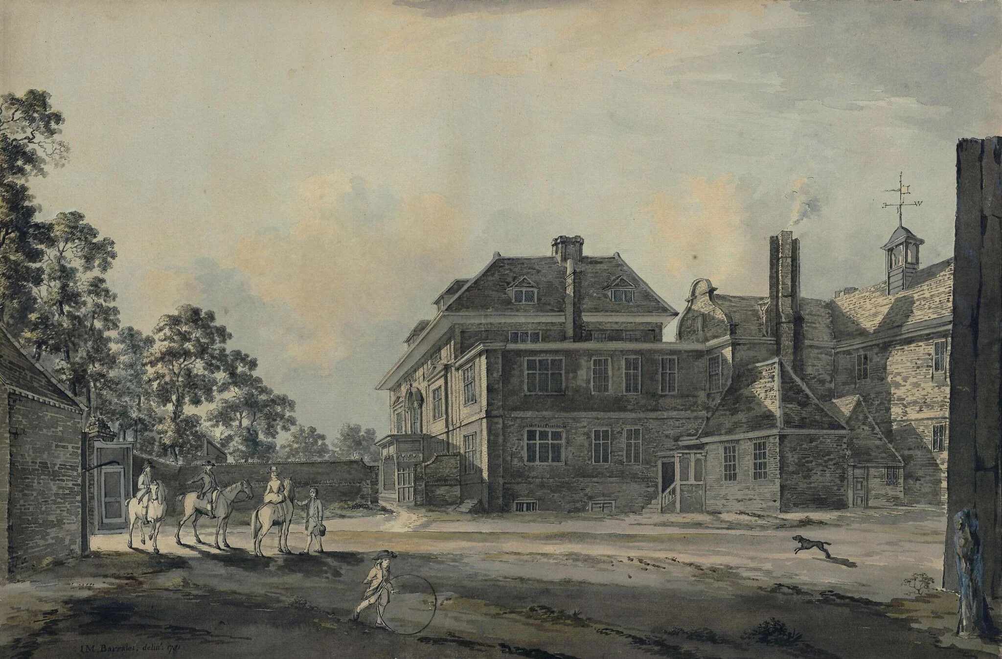 The Courtyard of a Mansion with Figures