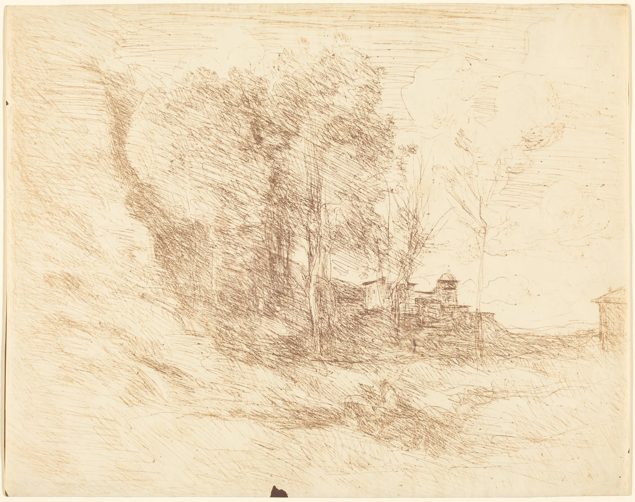 Souvenir of Ostia (Souvenir d'Ostie), by Jean Baptiste Camille Corot, 1855