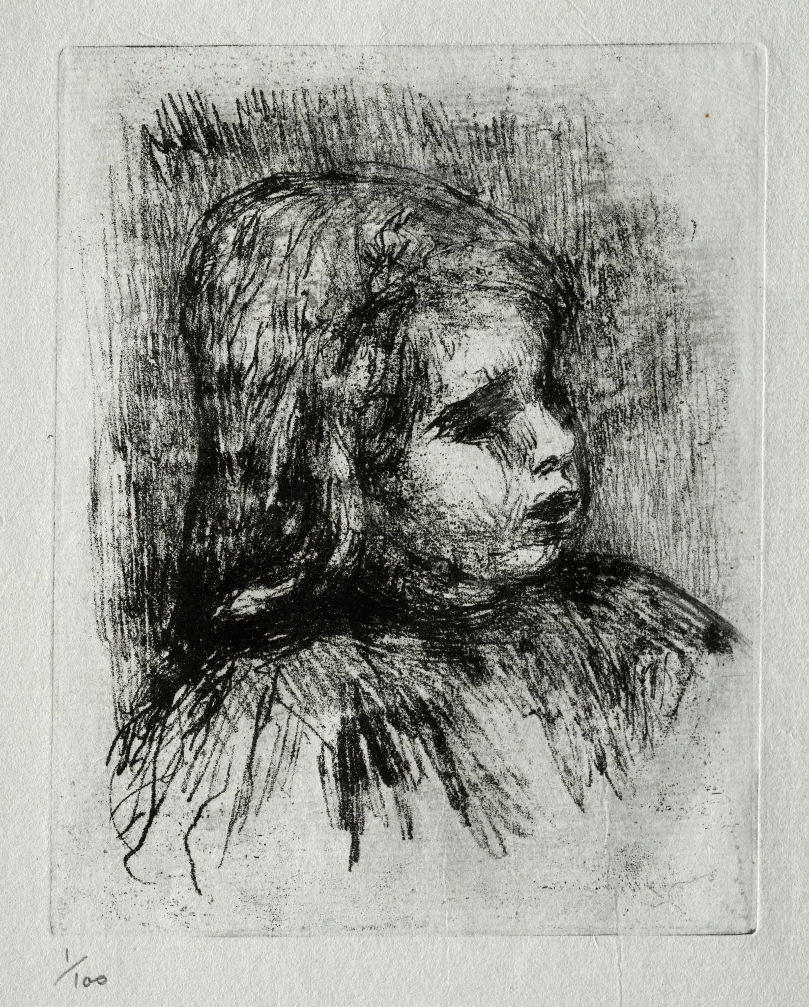 Claude Renoir, de trois-quarts à droite, by Auguste Renoir, 1908