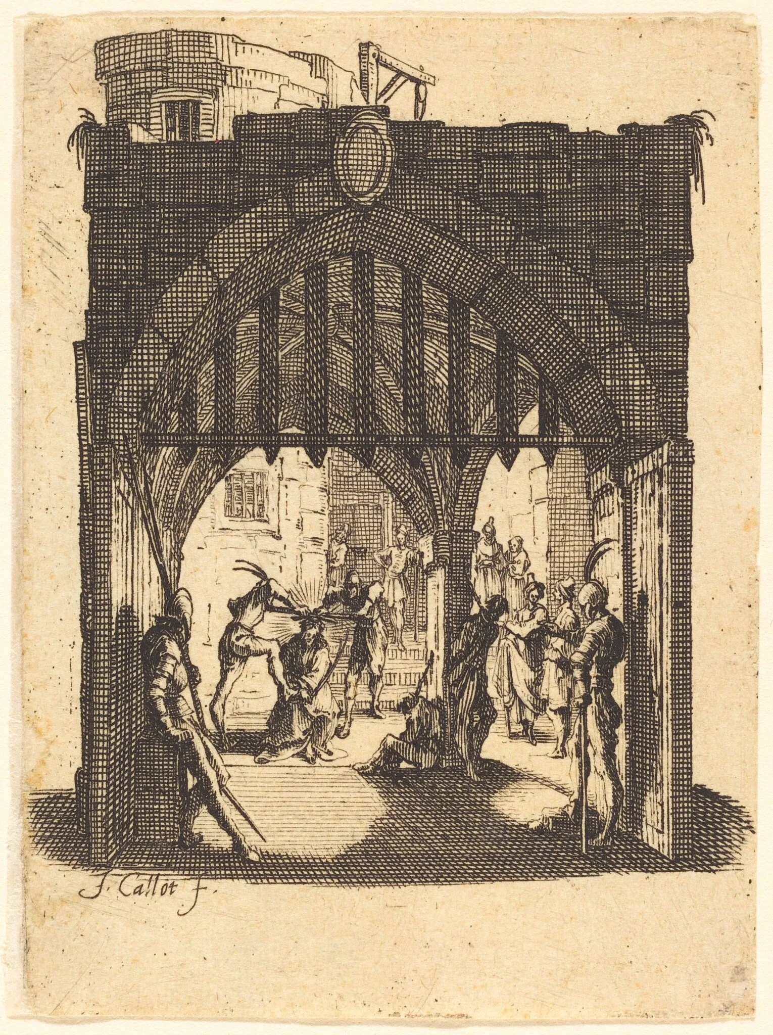 The Crowning with Thorns, by Jacques Callot, ink, 1624