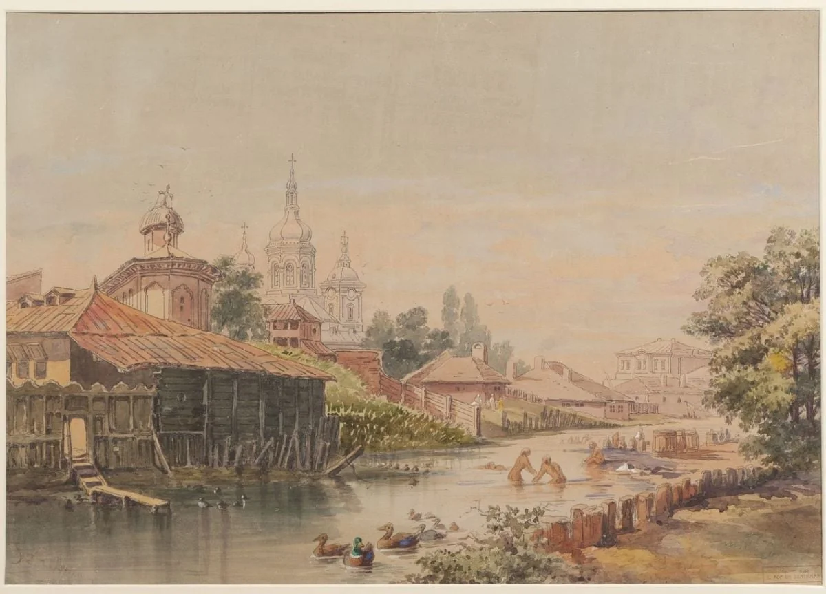 Dâmbovița la Radu Vodă, by Carol Pop de Szathmári, 1850
