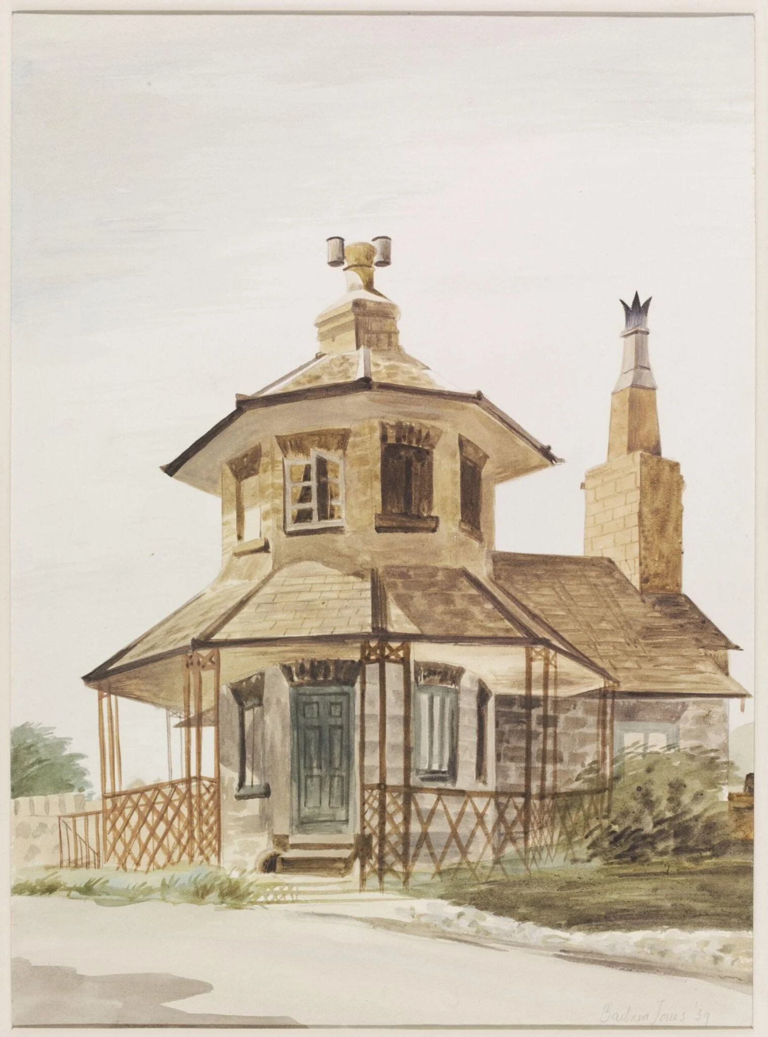 Toll House, Trewalchmai, Anglesey, by Barbara Jones, watercolor, 1939