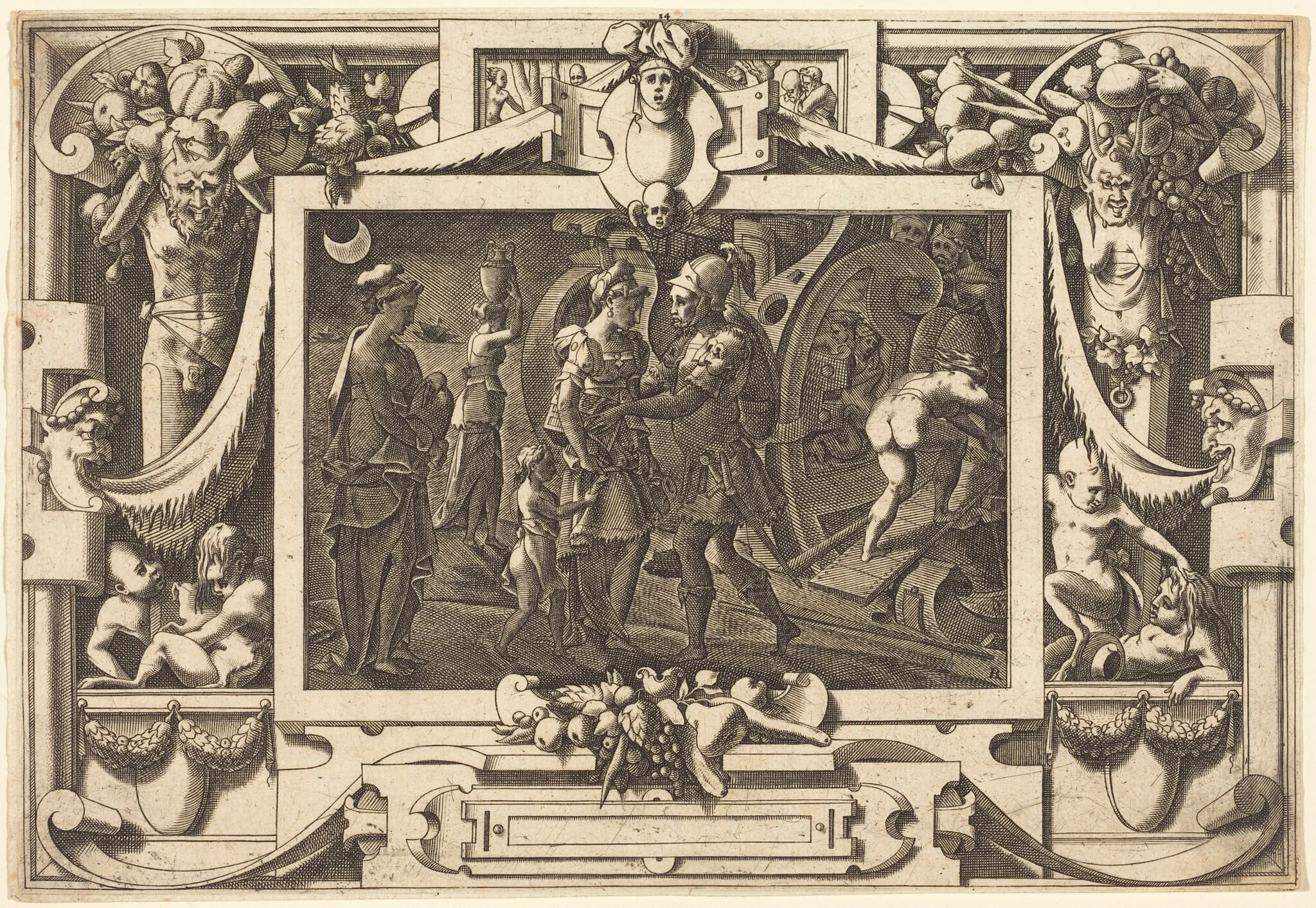 Medea Embarks with Jason, by René Boyvin, ink, 1563