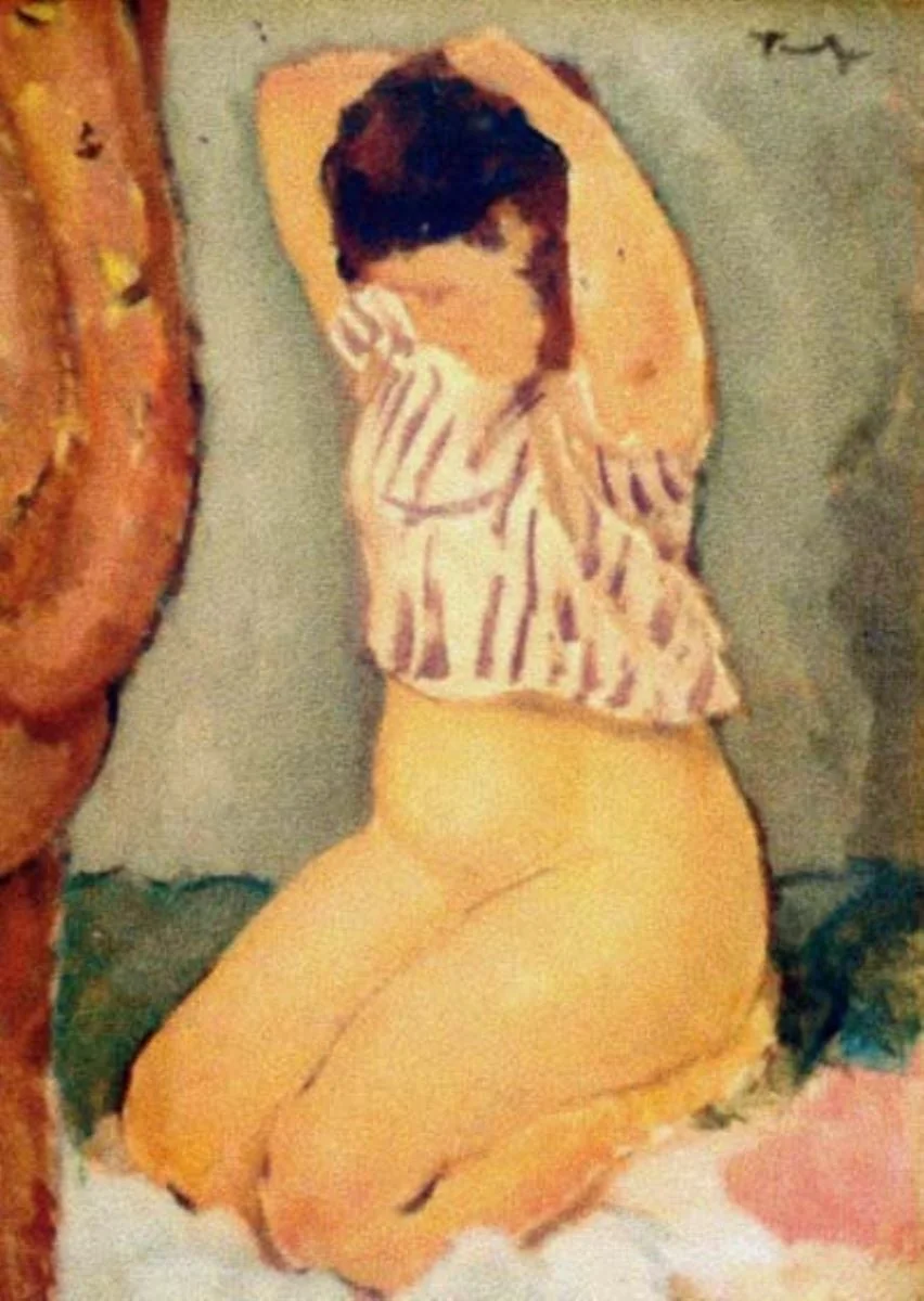Nud cu cămașă roz, by Nicolae Tonitza, unspecified, 1923