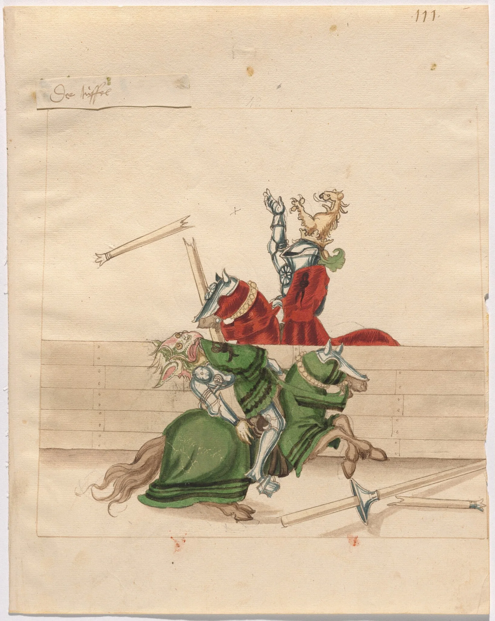 Italian Joust of Peace, by German 16th Century, ink, 1514