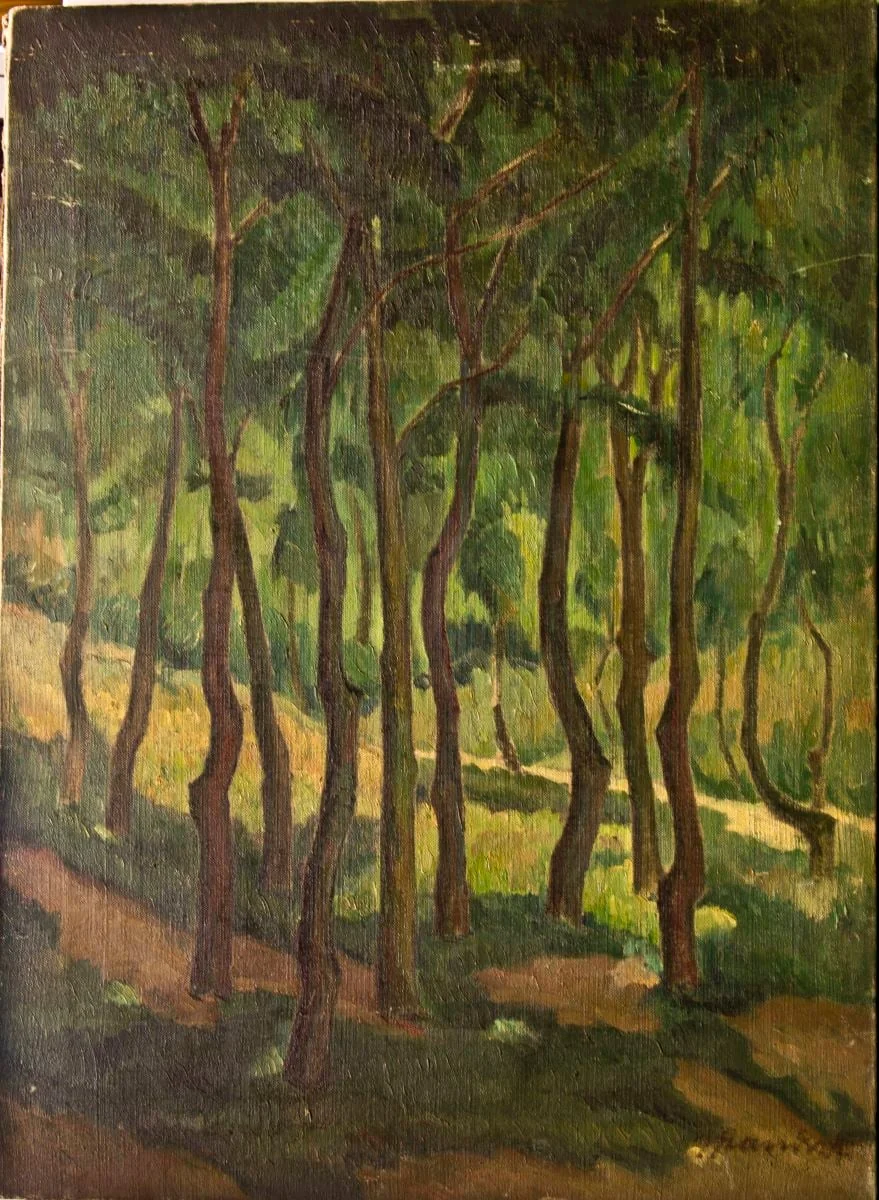 Peisaj cu copaci la Balcic, by Hrandt Avakian, unspecified, 1928
