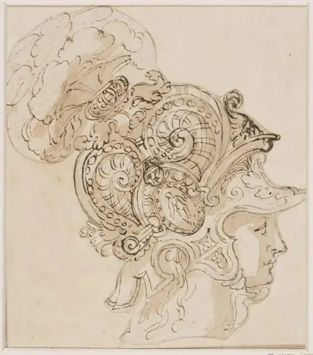 Head of a youth in a plumed helmet