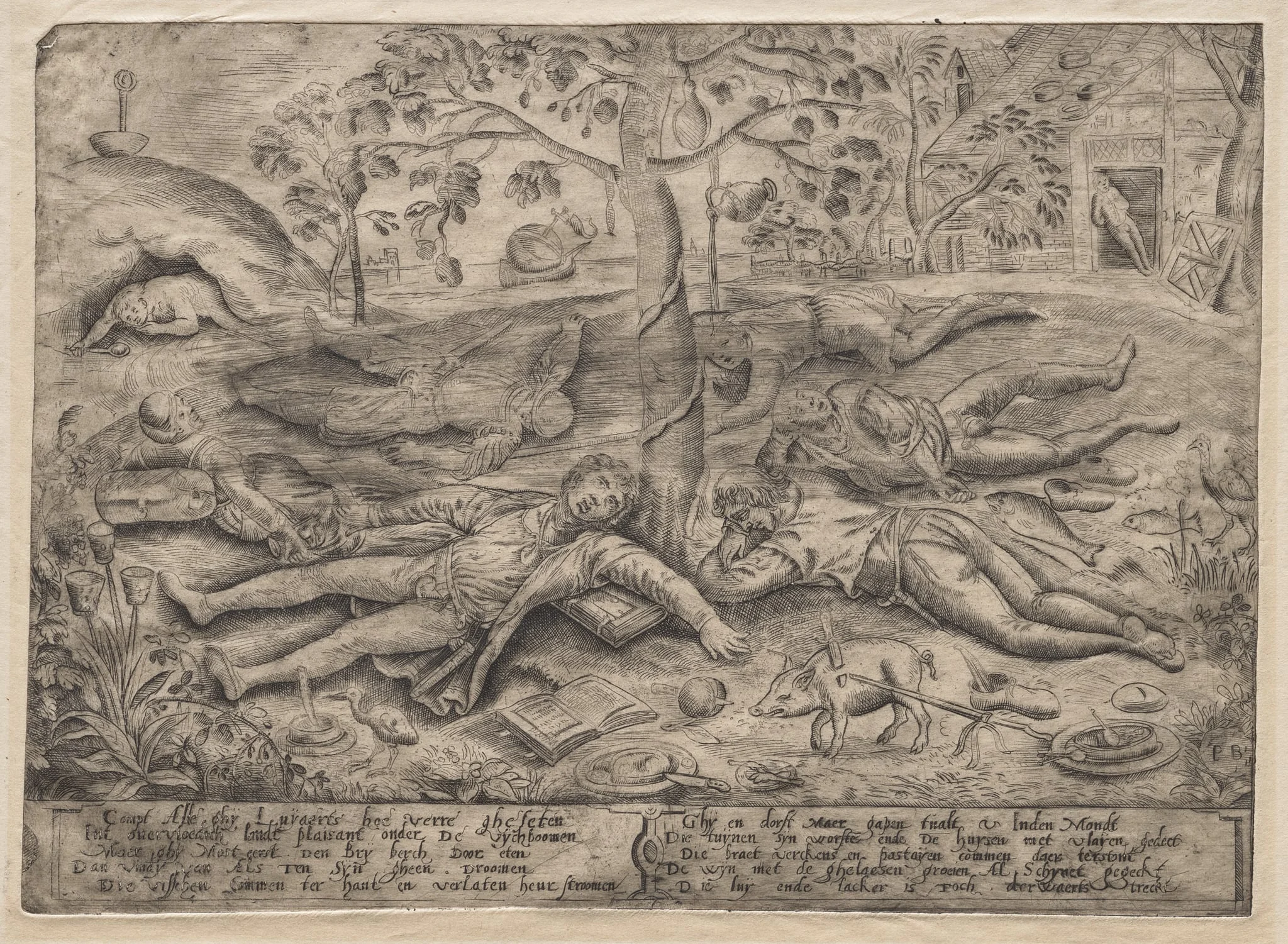 Gluttony (Land of Cockaigne), by Pieter Balten, 1564