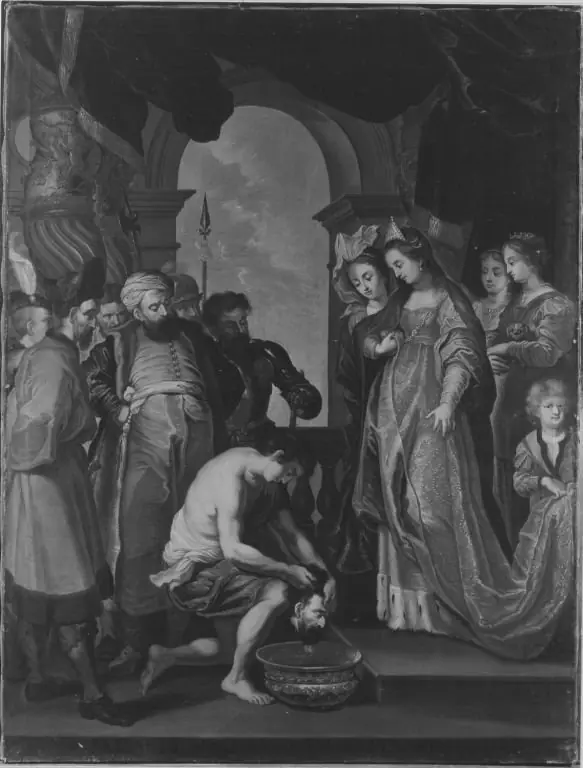 Tomyris with the head of Cyrus (after the engraving by Paulus Pontius)