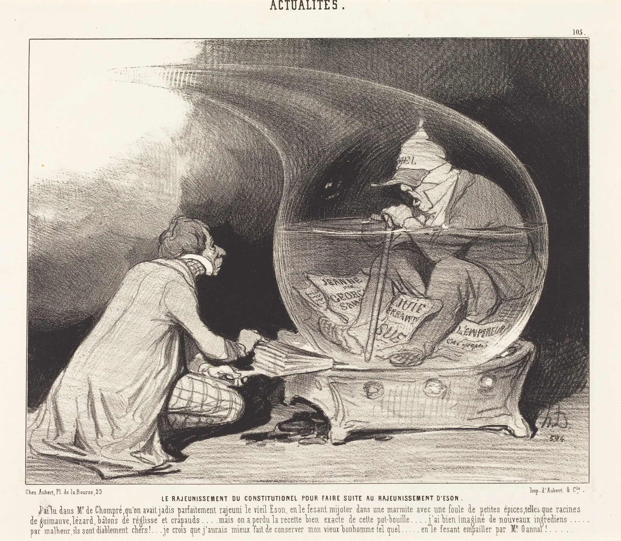 Le Rajeunissement du Constitutionnel, by Honoré Daumier, ink, 1844