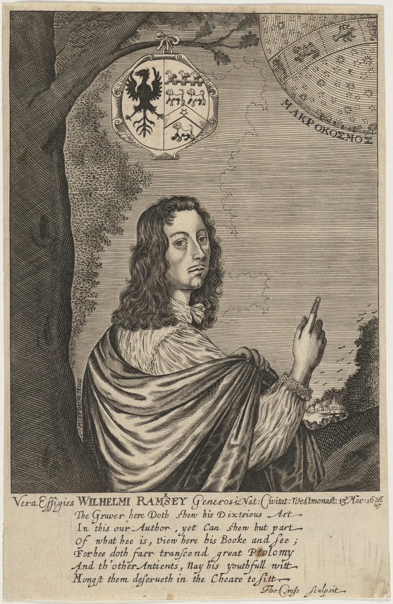 Wilhelmi Ramesey (William Ramsay, M.D.), by Thomas Cross, ink, 1653
