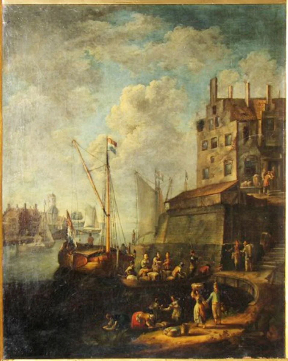 Port și clădiri; pandant: Peisaj marin cu clădiri, by Hans Graf, unspecified
