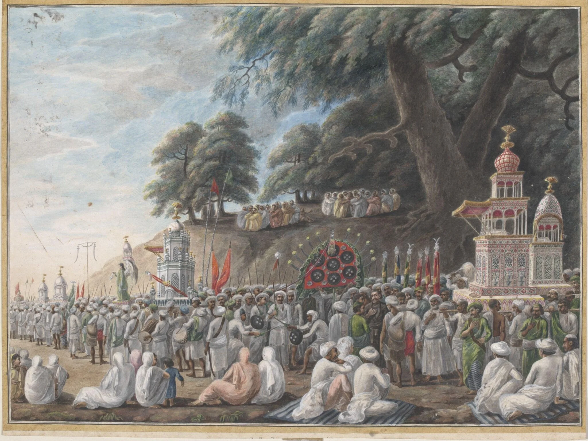 A Muharram scene, by Unknown, paint, 1807