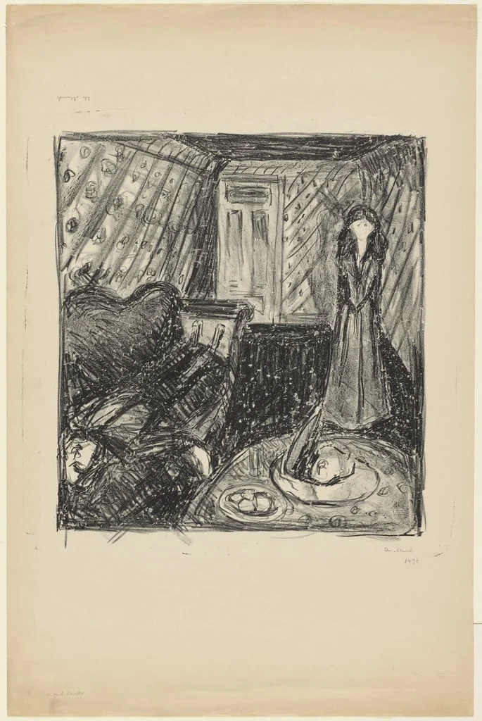 Untitled, by Edvard Munch, ink, 1928