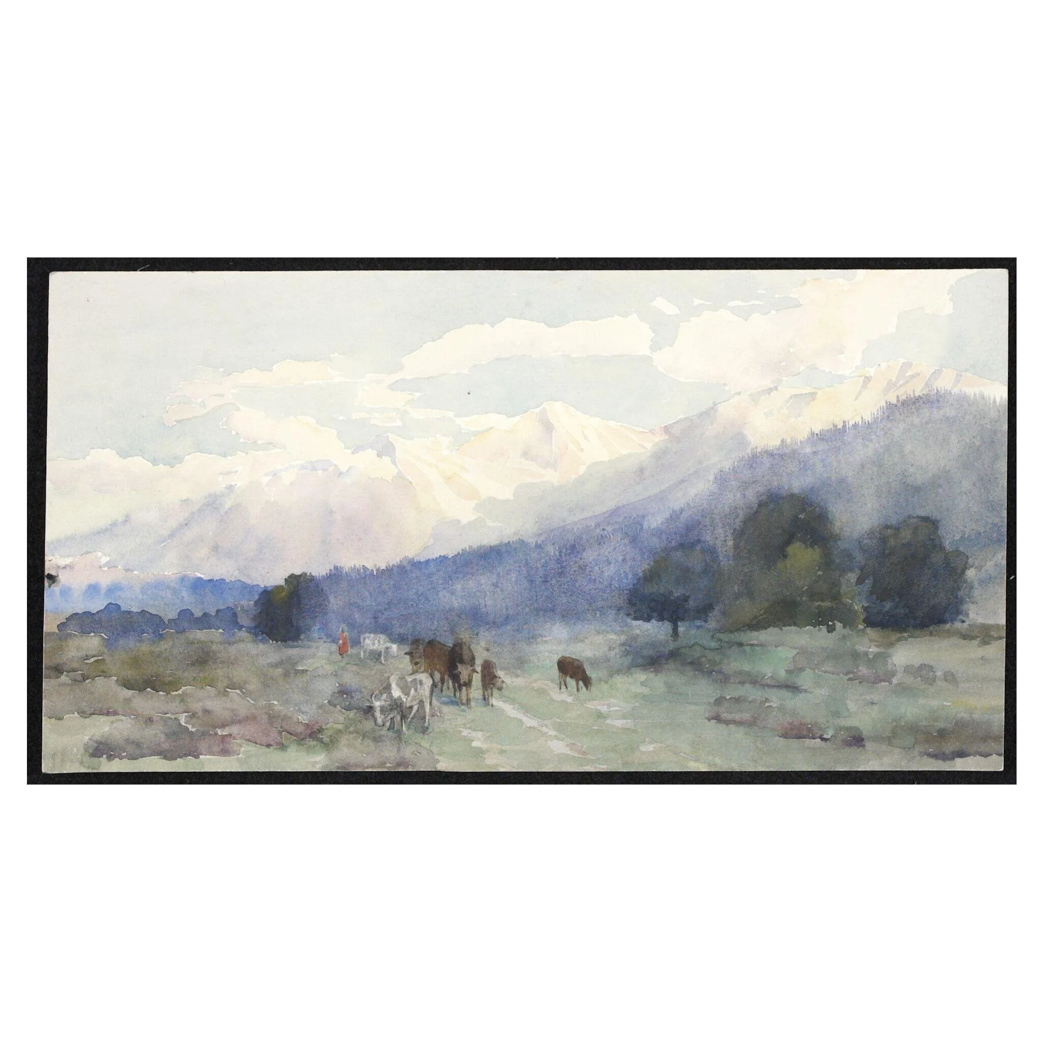 Mountain landscape, Kashmir, by Helen R. Pirie, paint