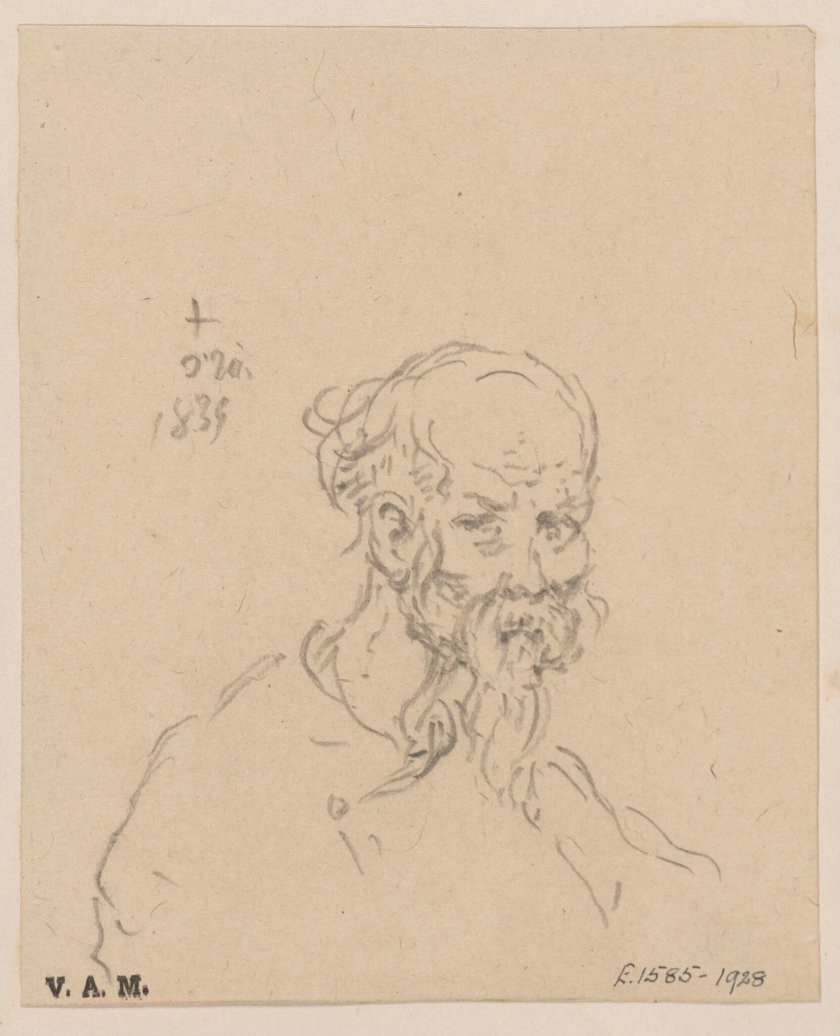 The head of an elderly Chinese man, by George Chinnery, 12
