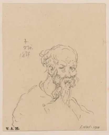 The head of an elderly Chinese man