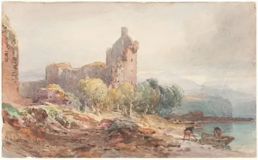 A Ruined Castle on a Lake