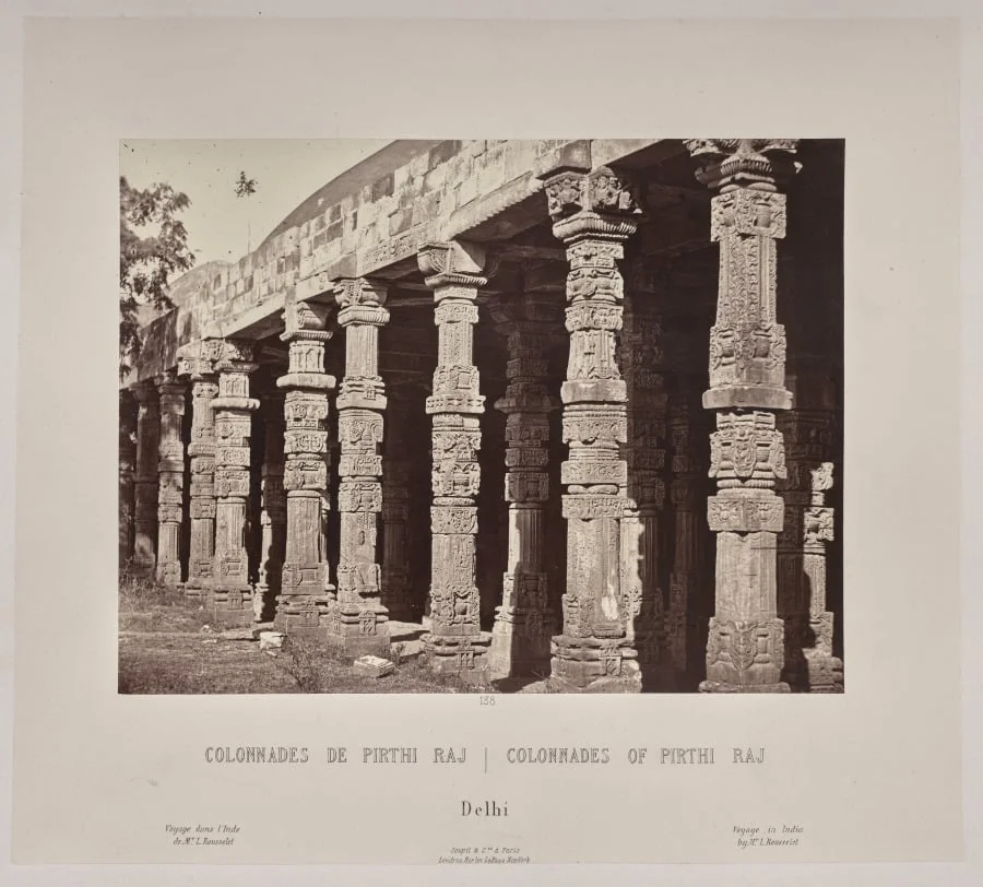 Colonnades of Pirthi Raj, Delhi, by Louis-Théophile Marie Rousselet, 1866