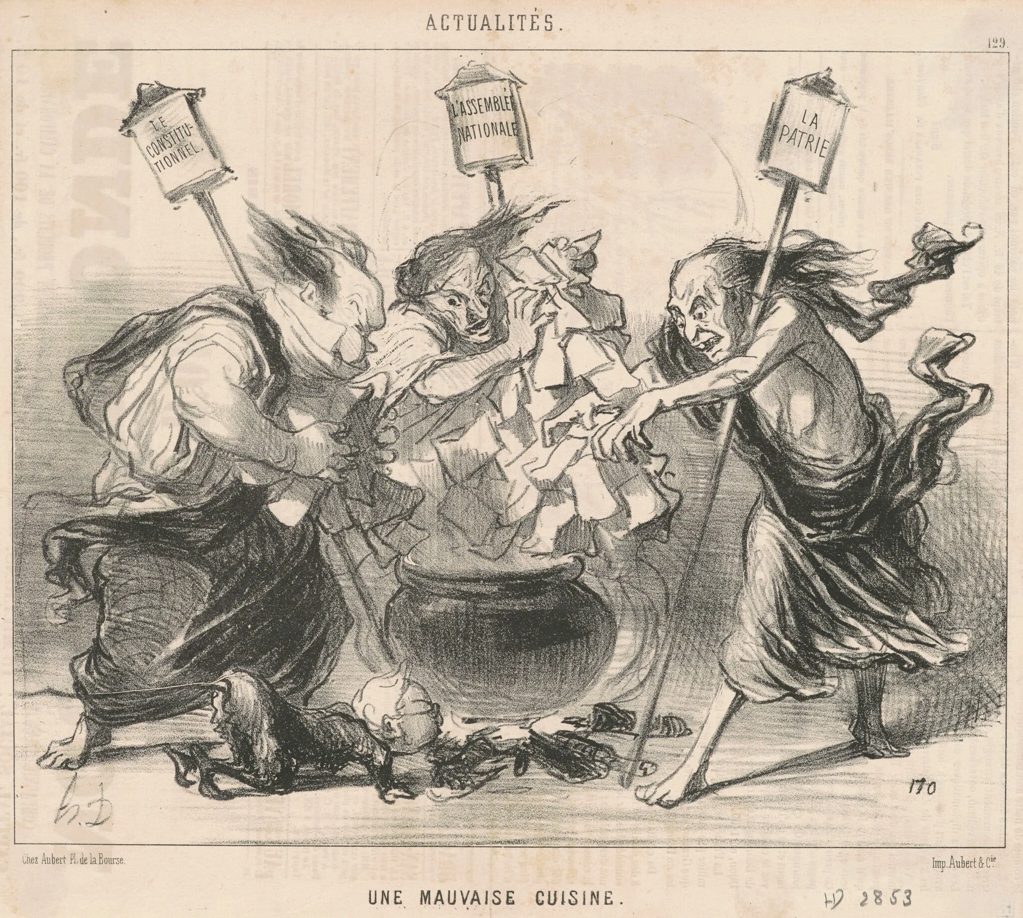 Une mauvaise cuisine, by Honoré Daumier, ink, 1850