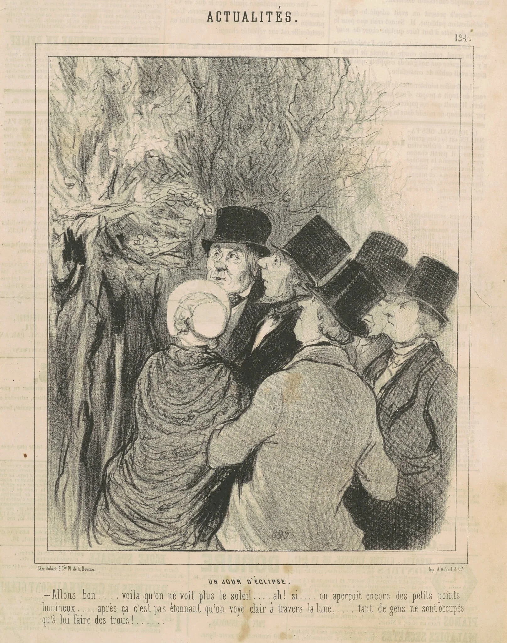 Un jour déclipse, by Honoré Daumier, ink, 1846