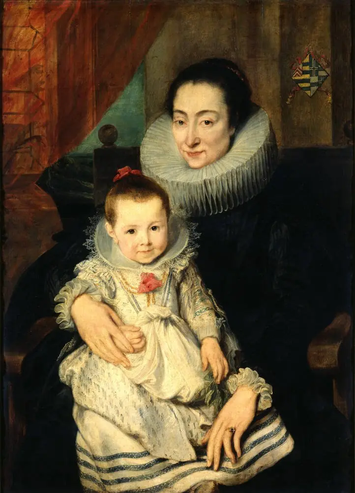Marie Clarisse (?), wife of Jan Woverius, with their daughter