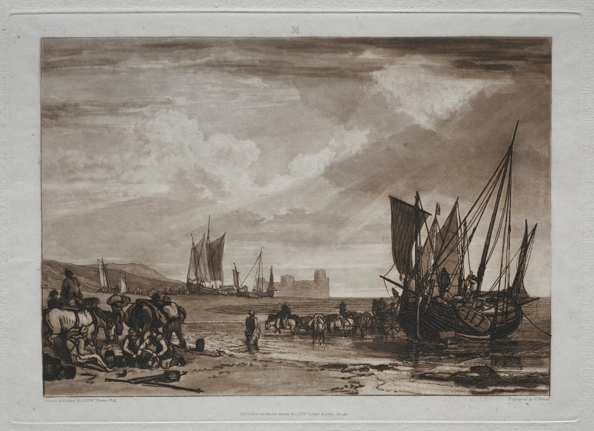 Liber Studiorum:  Vessels Unloading, by Joseph Mallord William Turner, 1823