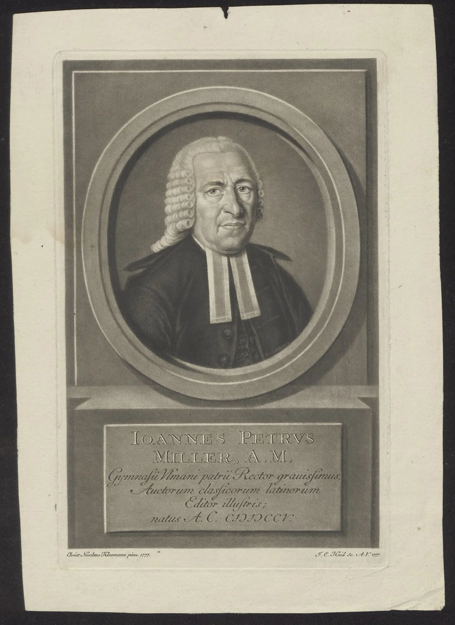 Portrait of Johannes Petrus Miller
